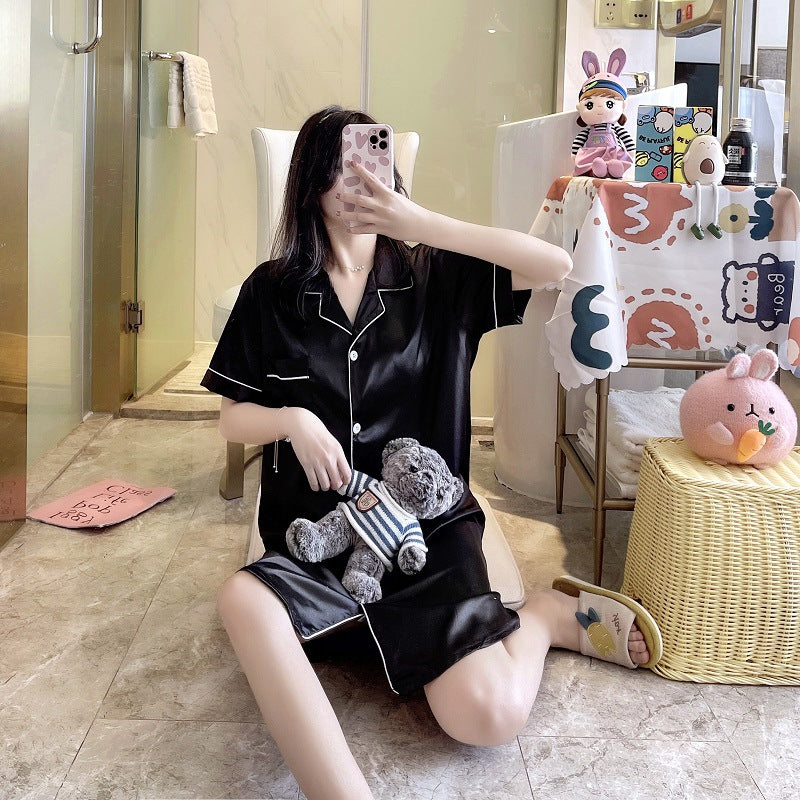 Silky Shirt Style Nightdress