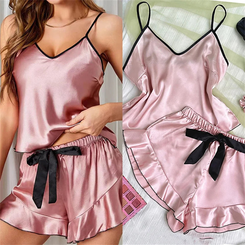 Cozy Girl Satin Sleep Set