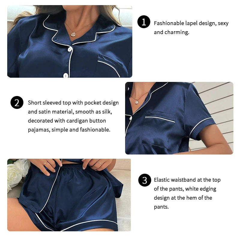 Midnight Satin Sleep Set