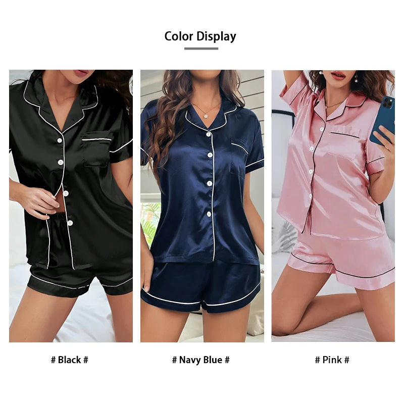 Midnight Satin Sleep Set