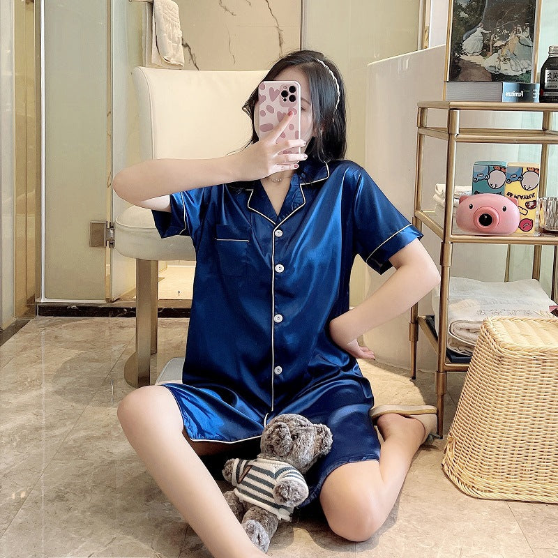 Silky Shirt Style Nightdress